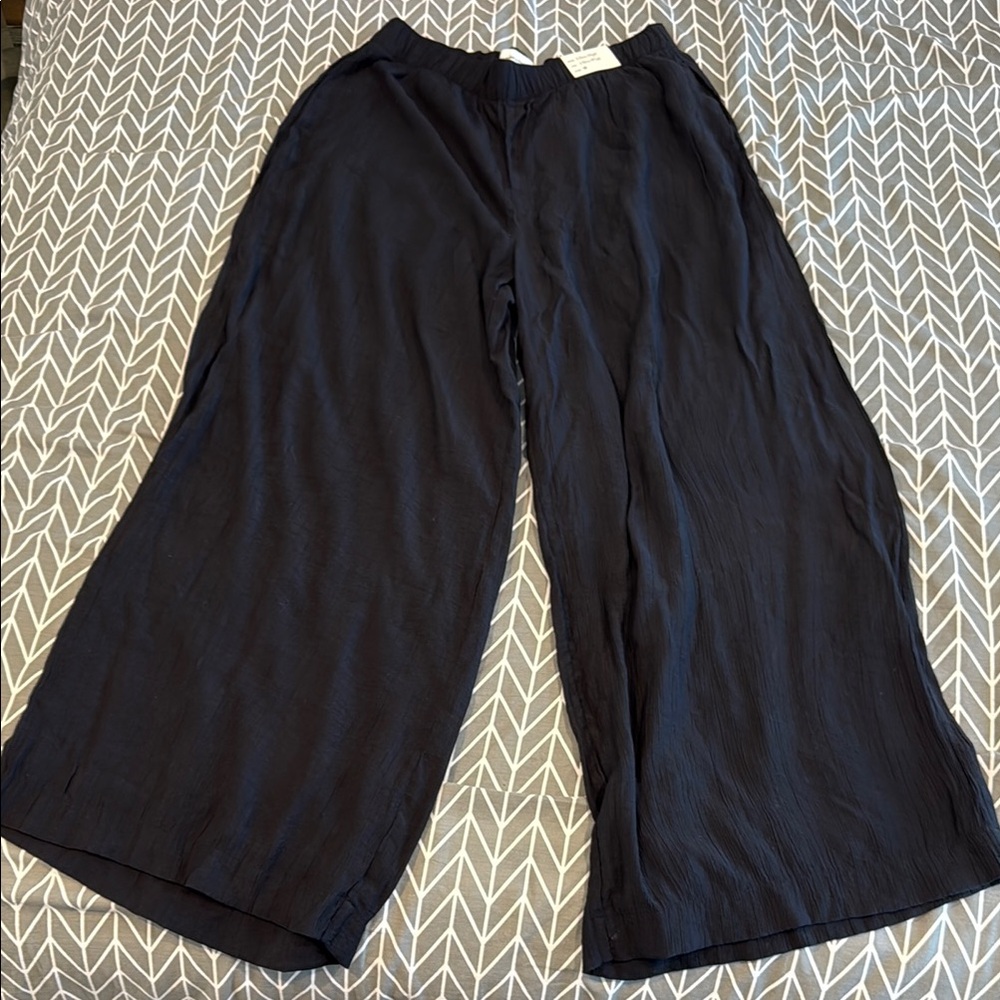 Abercrombie & Fitch Charcoal Ultra Wide-Leg Pants